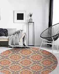 Alfombra Vinílica Redonda Oriental 190x190 cm - Antideslizante e Ignífuga
